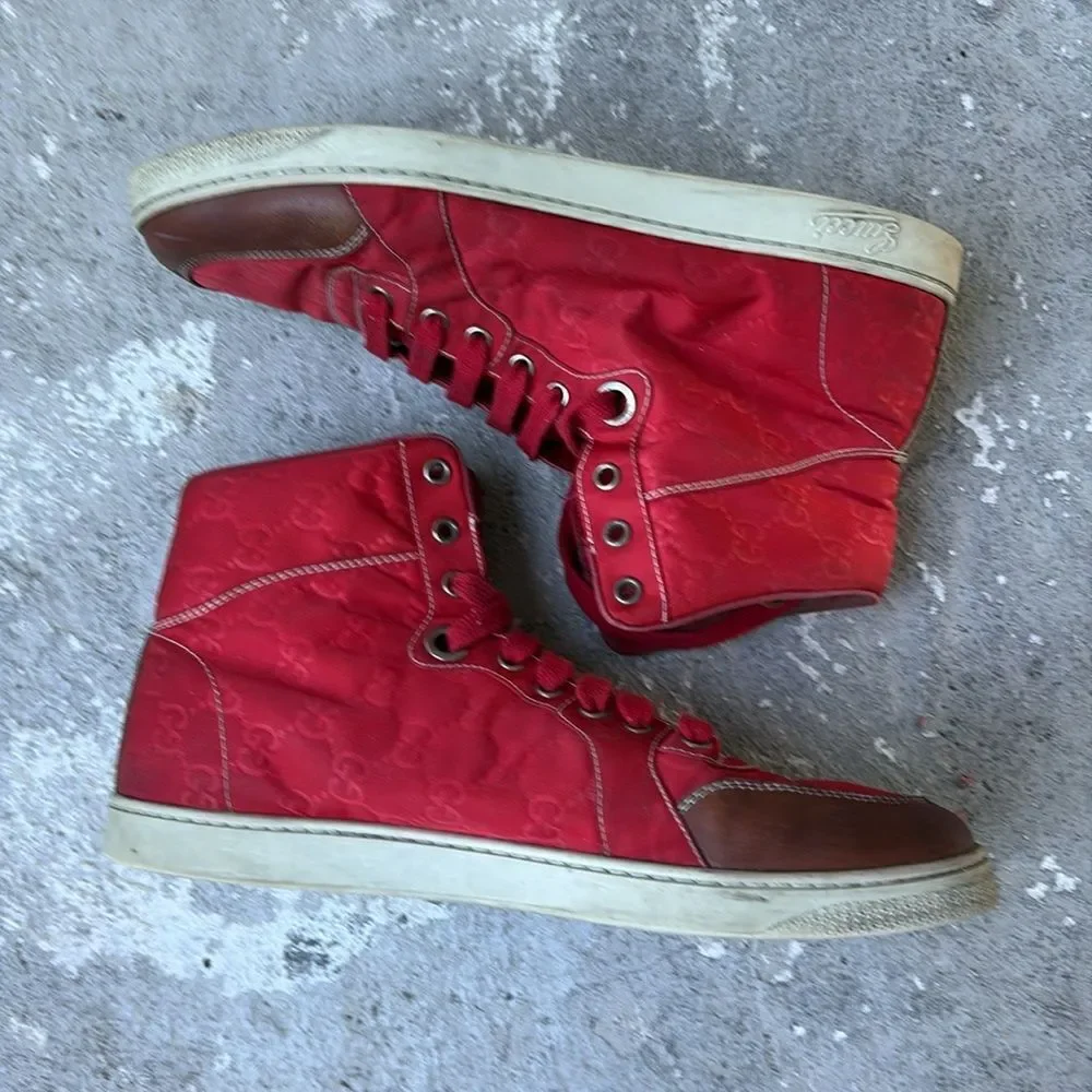 Gucci Red nylon high tops